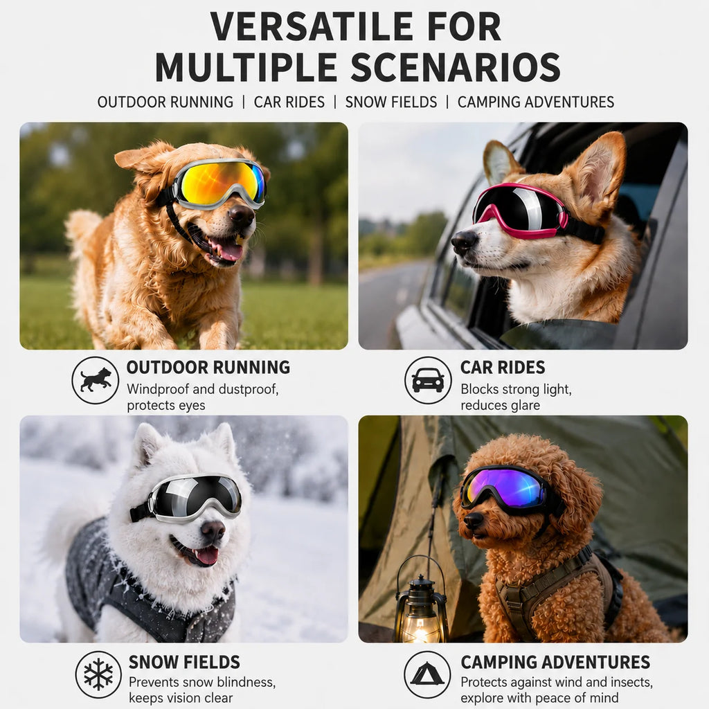 Adjustable Dog Sunglasses | Anti-UV Pet Goggles