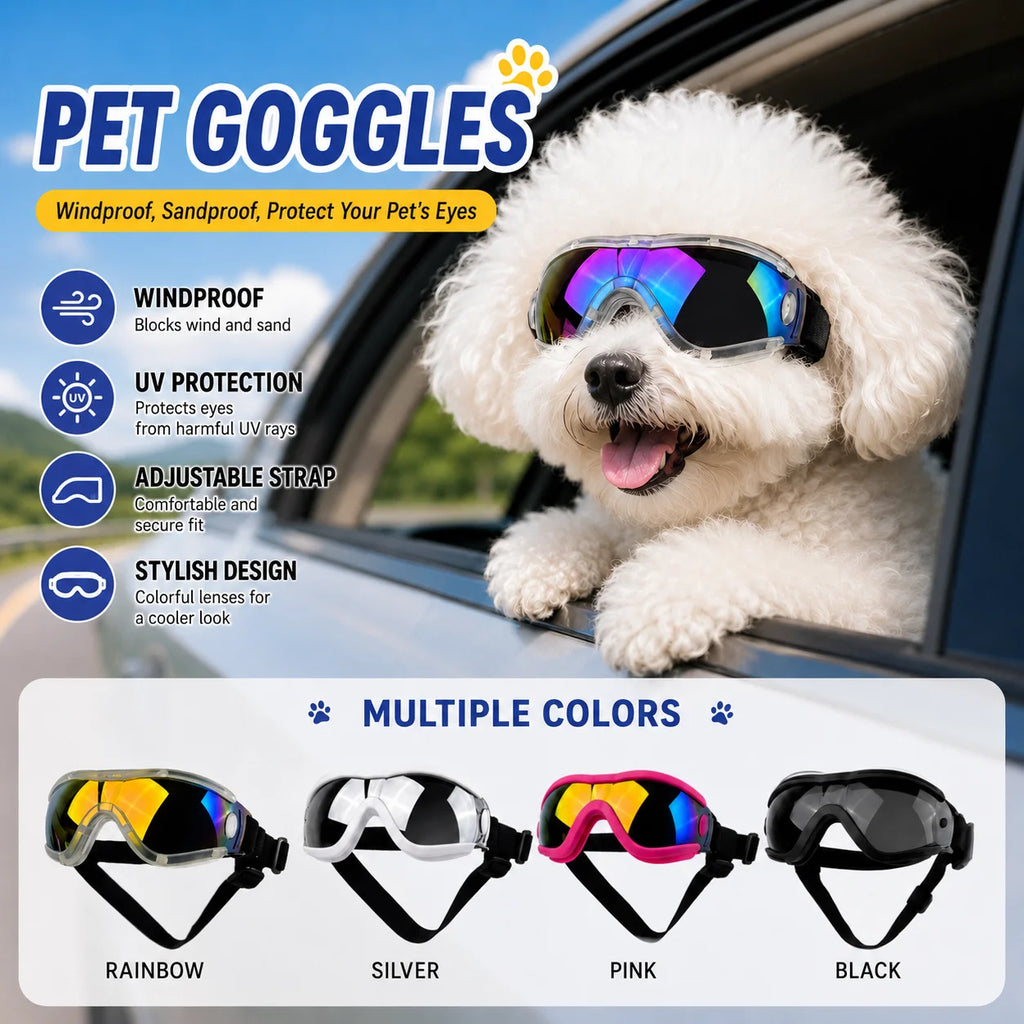 Adjustable Dog Sunglasses | Anti-UV Pet Goggles